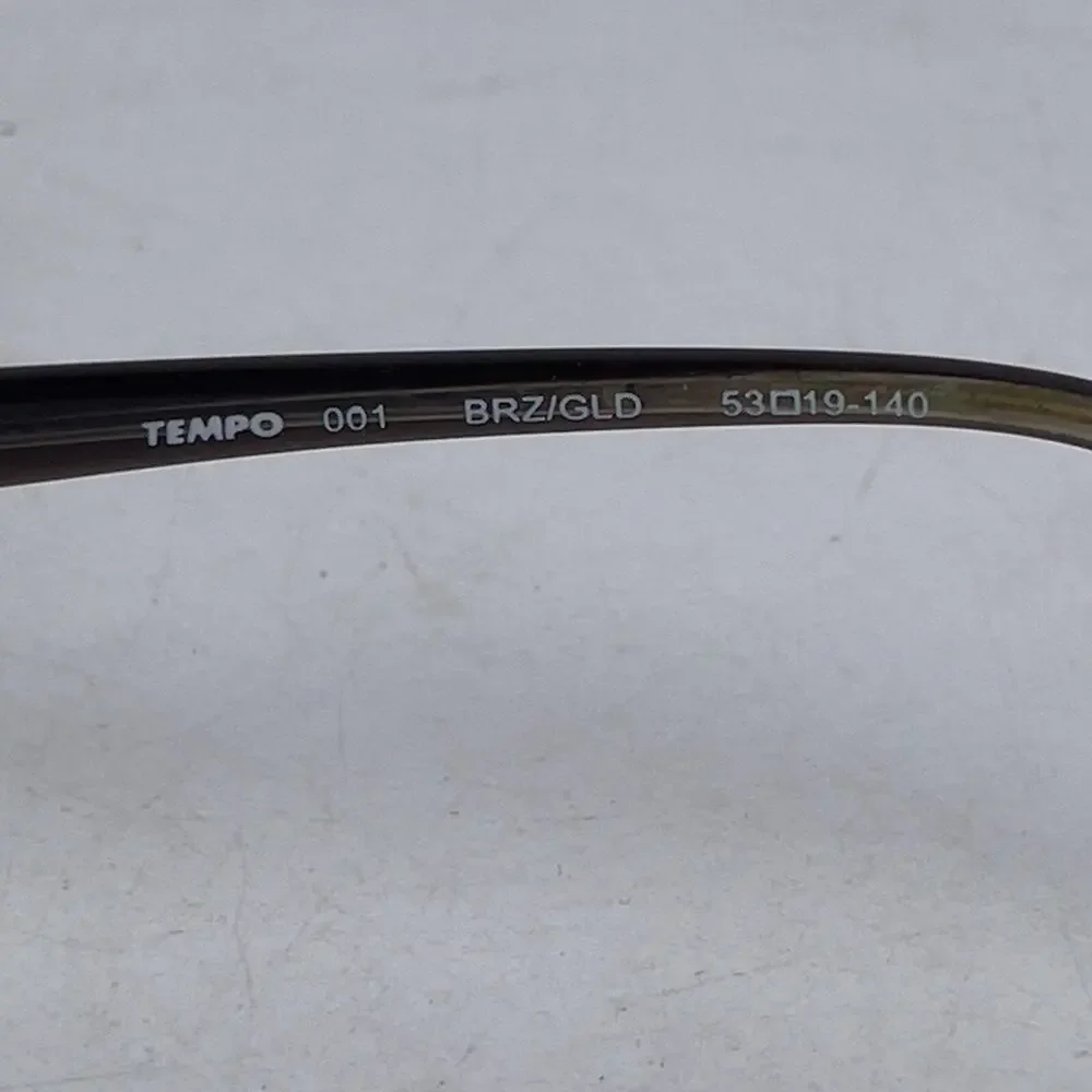 Tempo 001 Eyeglasses Frame Womens Bronze Gold‎ Metal Oval 53-19-140